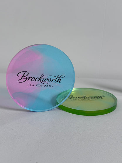 Hand - made Colourful Resin Coaster - Brockworth Tea Company